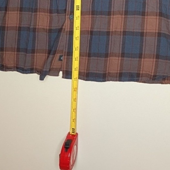 Columbia Mens XXL Brown Blue Plaid Cotton Long Sleeve Button Up Shirt 69724 - Picture 5 of 6